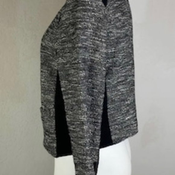 Eileen Fisher NWT Black Collarless Cropped Tweed Jacket Size PL - Picture 3 of 6